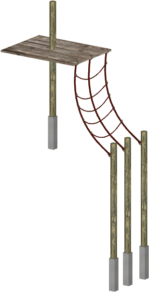 Primate Rope Platform - Stairs (601x601), Png Download