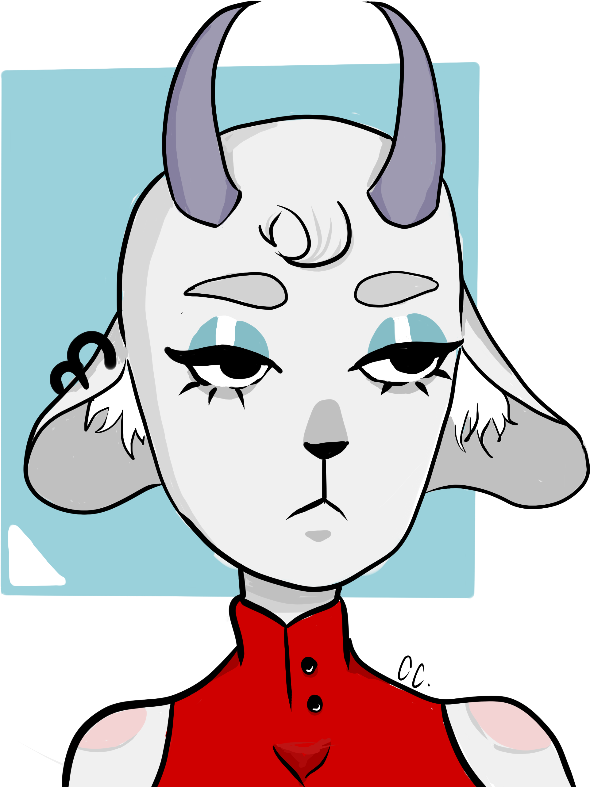 Goat Girl - Cartoon (2500x3000), Png Download