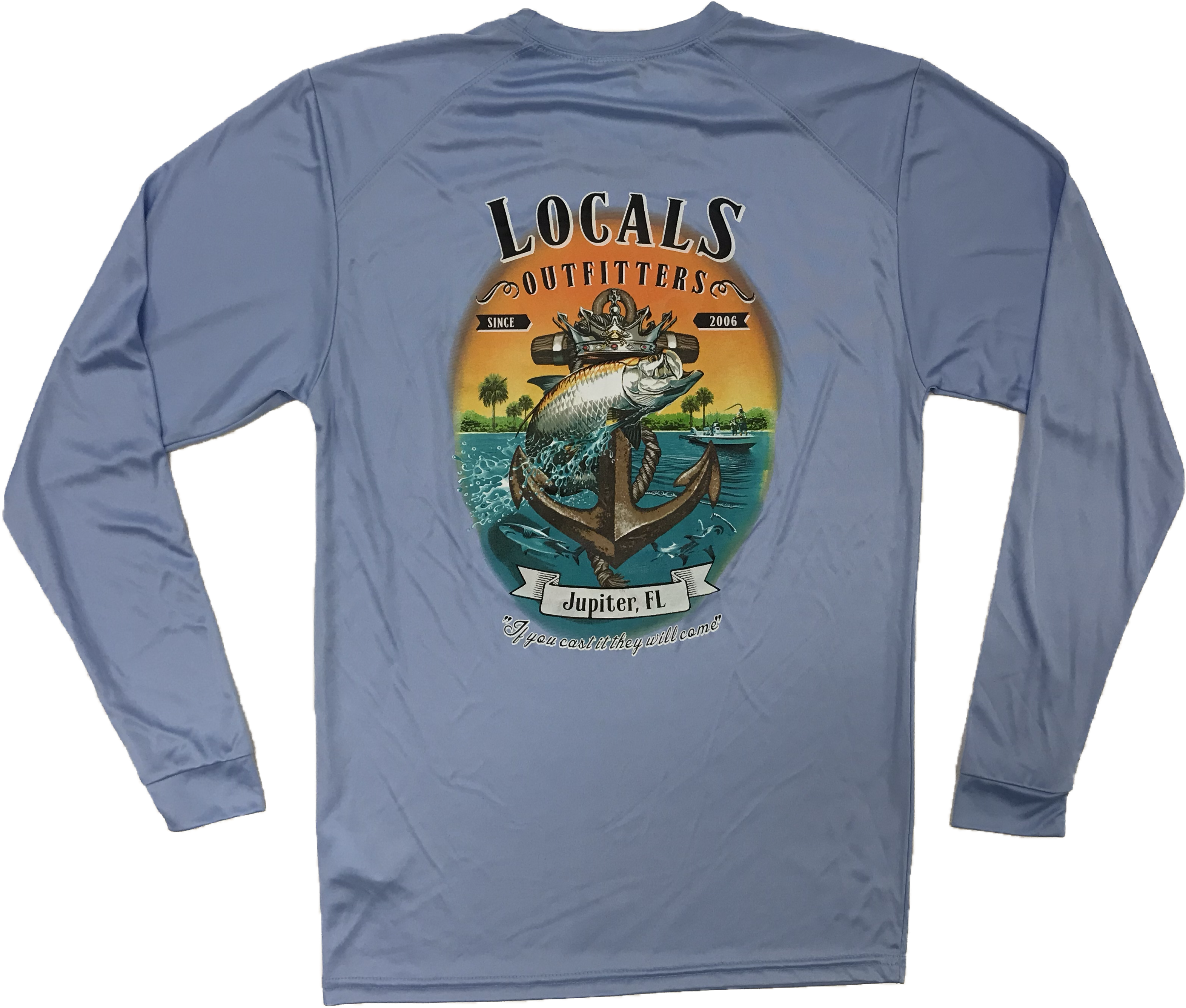 Locals Mens Tarpon Anchor L/s Upf Tee Blue Mist - Long-sleeved T-shirt (4032x3024), Png Download