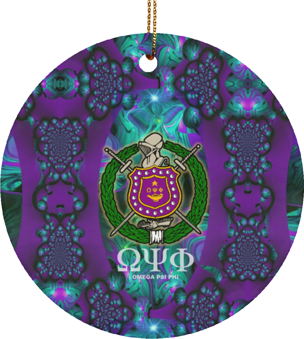 Omega Psi Phi Circle Ornament Unique Greek Store - Omega Psi Phi (1155x1155), Png Download