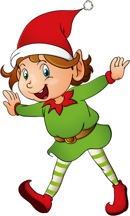 Cartoon Christmas Clipart Elf (450x750), Png Download