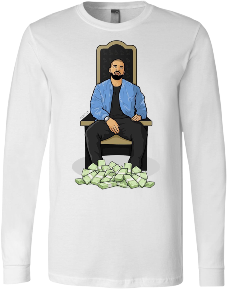 Drake Money Longsleeve T Shirt - Long-sleeved T-shirt (1024x1024), Png Download
