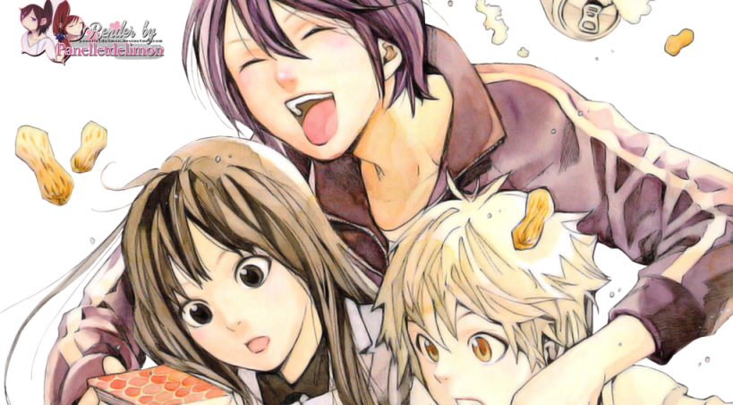 Render Noragami Yato Hiyori And Yukine By Panelletdelimon - Noragami Yato Hiyori And Yukine Art (819x452), Png Download