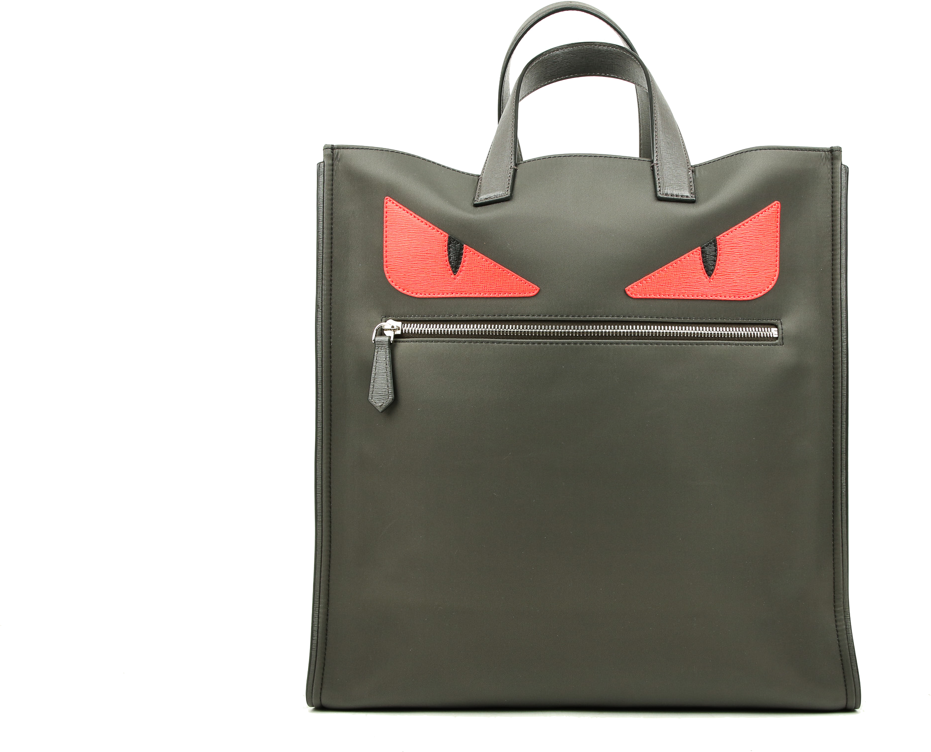 Fendi Monster Eye Nylon Tote Grau Rot - Garment Bag (2400x1600), Png Download