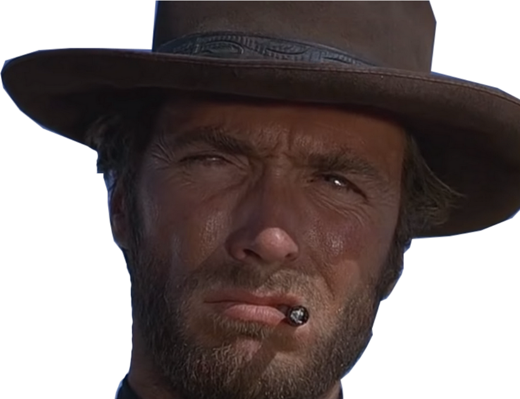 Sticker Other Clint Eastwood Cow Boy Cowboy Cigarette - Cowboy Hat (1080x810), Png Download