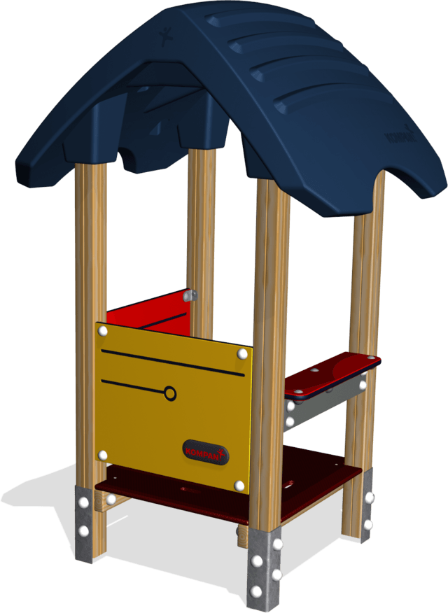 Playhouse With Desk, Wood Post And Plywood Floor - Playground (640x876), Png Download