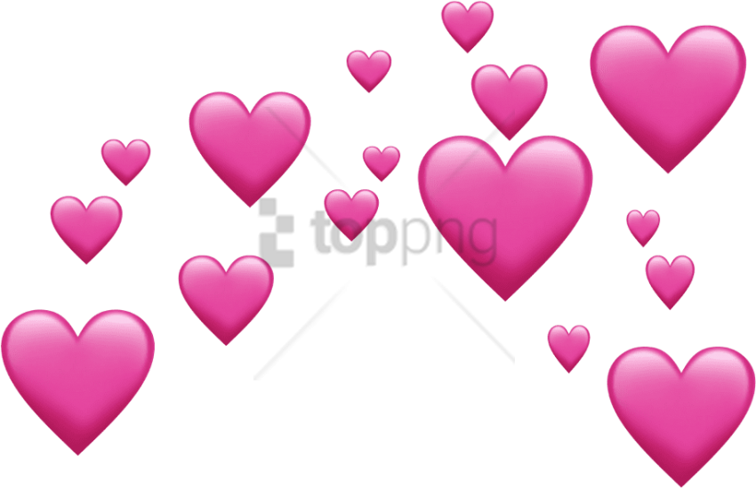 Free Png Pink Emoji Hearts Png Image With Transparent - Emoji Pink Hearts Png (850x549), Png Download