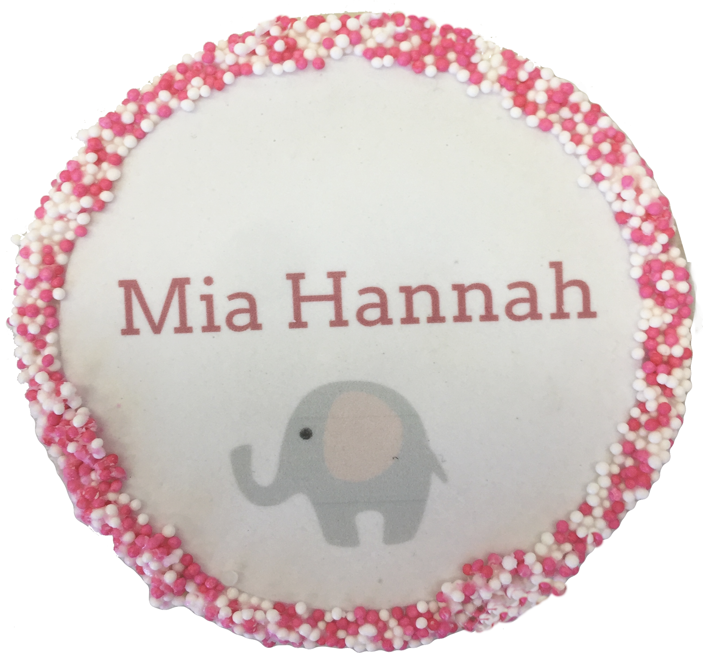 Custom Baby Name Cookies With Nonpareils - Indian Elephant (2367x2225), Png Download