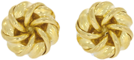 9ct Yellow Gold Button Design Polished Knot Earrings - Earrings (800x446), Png Download