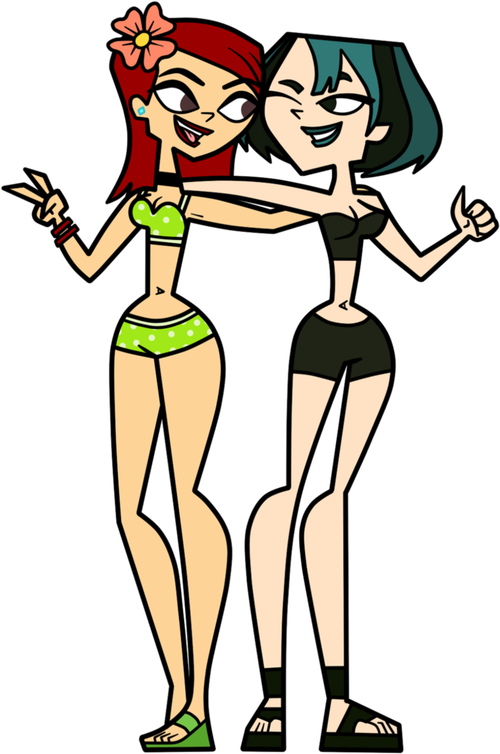 Zoey And Gwen Bikini Commission Evaheartsart Total - Zoey & Gwen Bikini (748x1069), Png Download