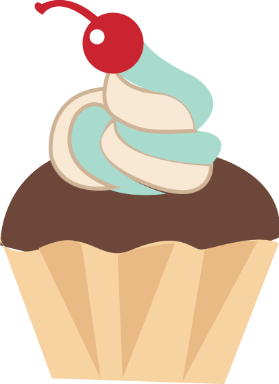 Clip Library Library Desserts Clipart Kitchen - Cupcakes Dibujos Cumpleaños Png (407x560), Png Download