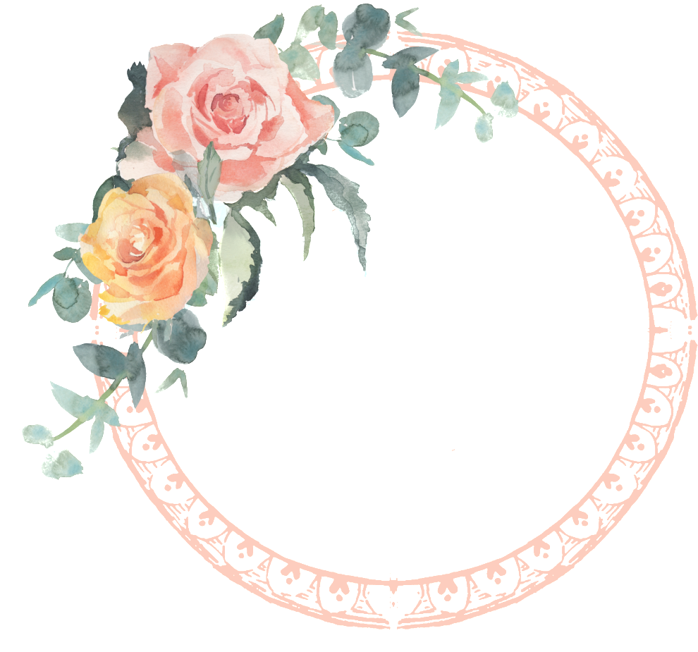 Round Fashion Garland Transparent Border - Andaz Press Peach Coral Floral Garden Party Baby Shower (1024x949), Png Download