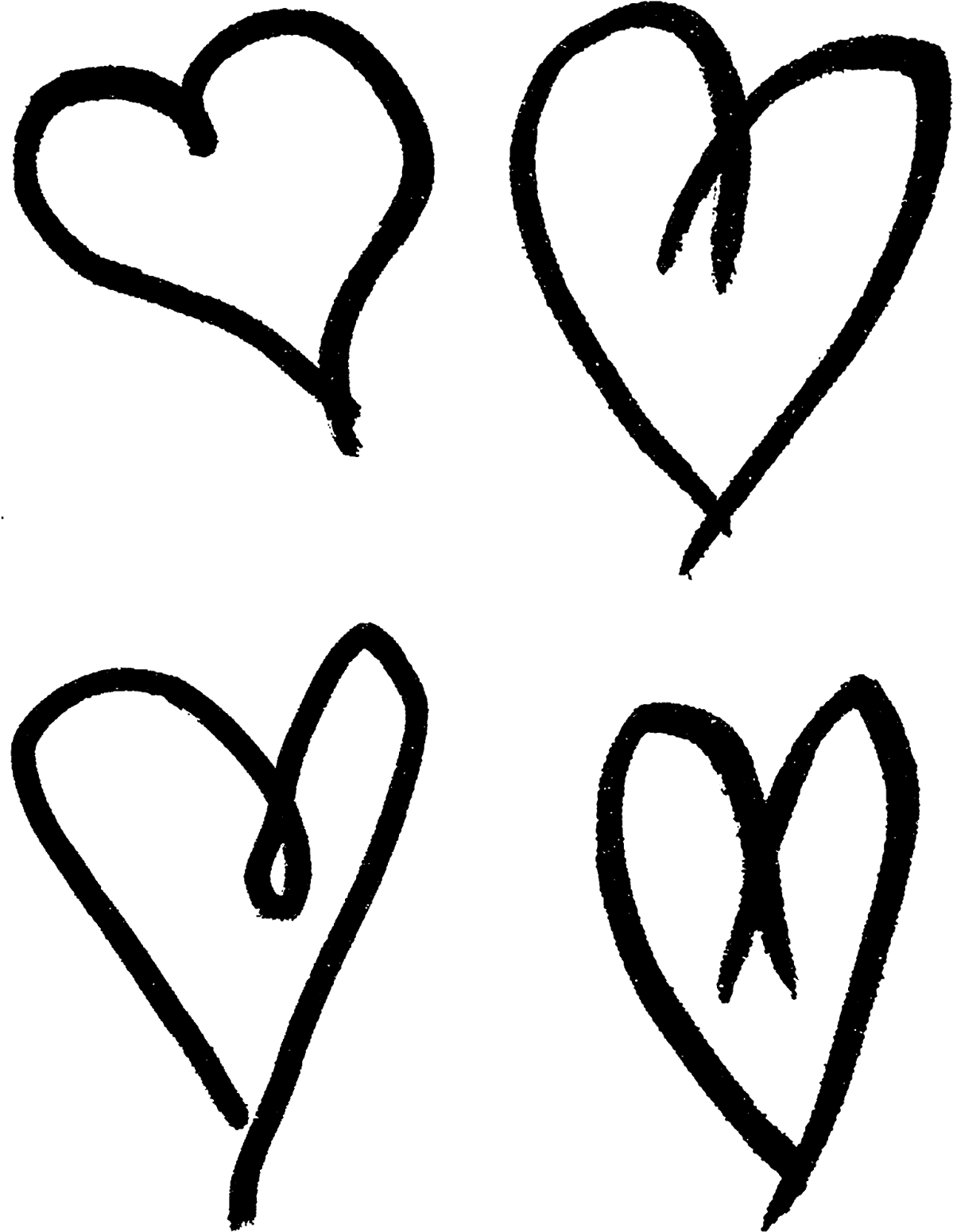 Digital Stamp Design - Hand Drawn Love Heart (1237x1600), Png Download