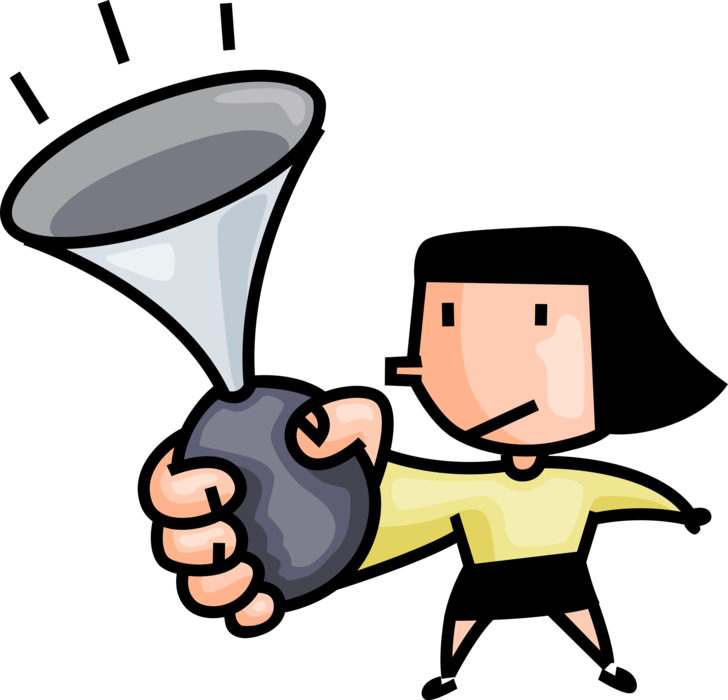 Vector Illustration Of Woman Squeezes And Blasts Bicycle - Apertando Buzina (728x700), Png Download