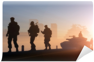 Silhouettes Of The Military In The Sunlight - Marathon Duvdevan Navigator Watch, Quartz With Date (400x400), Png Download