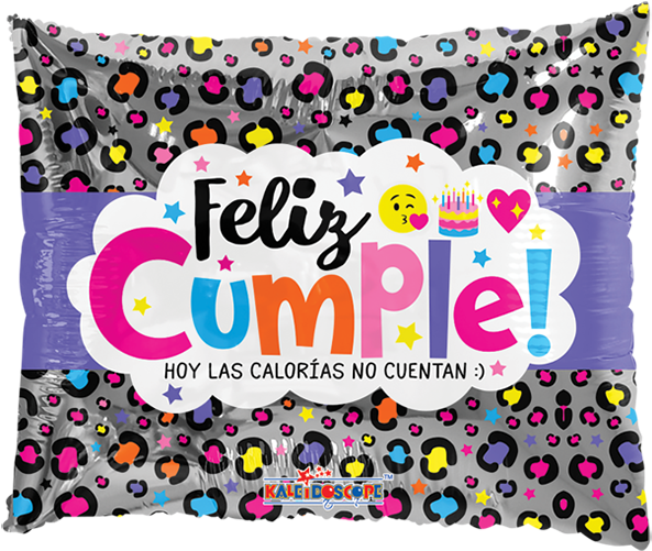 Feliz Cumple Animal Print Jumbo - Globos De Feliz Cumple Calorias (600x600), Png Download