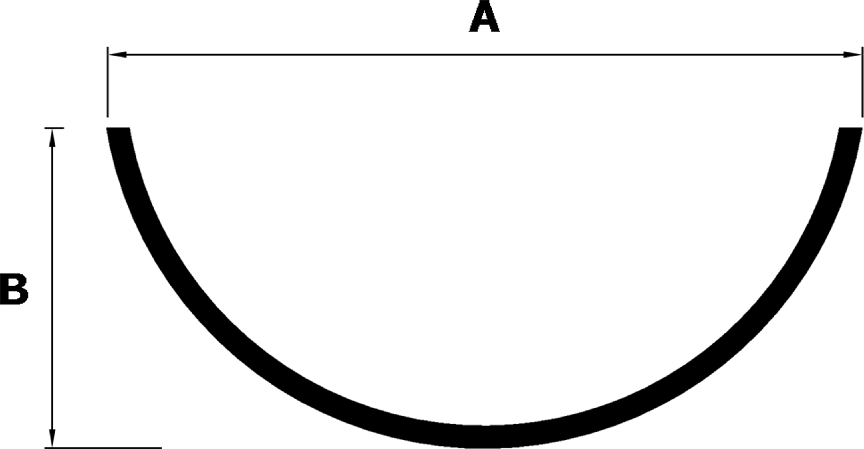 Britannia Plain Half Round Profile - Half Circle Line Png (3100x1678), Png Download