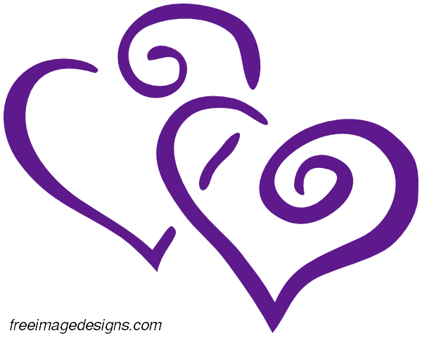 Drawn Hearts Purple - Clipart Gold Heart (600x481), Png Download