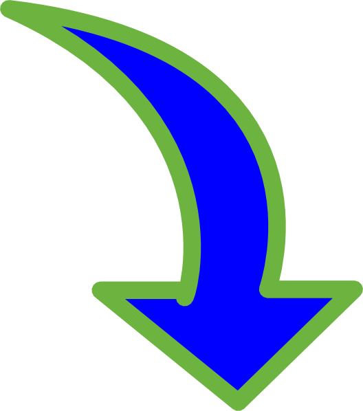 Bright Blue Small Clip Art At Clker - Curved Arrow Pointing Down (528x598), Png Download
