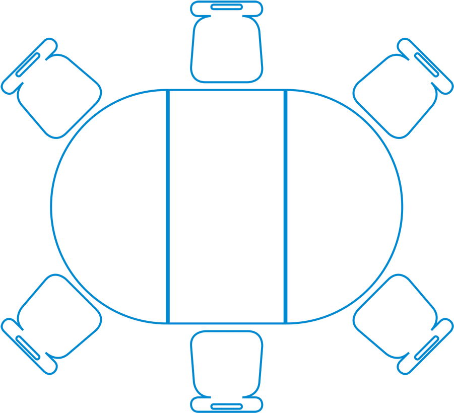 Eduflex Collaborative Semi Office Line Semicircle Lozenge - Clip Art (900x910), Png Download