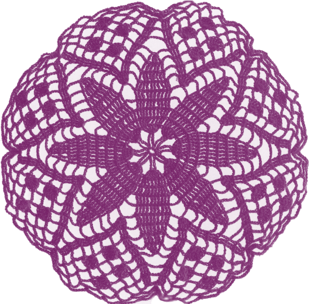 Purple Clipart Doily - Paper Crochet Png (1242x1000), Png Download