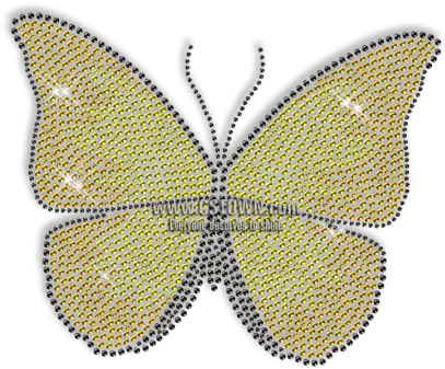 Custom Best Sparkling Yellow Butterfly Korean Rhinestone - Iron-on (450x450), Png Download