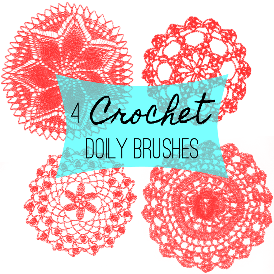 4 Crochet Doily Photoshop Brushes - Paper Rosette Clip Art (894x894), Png Download