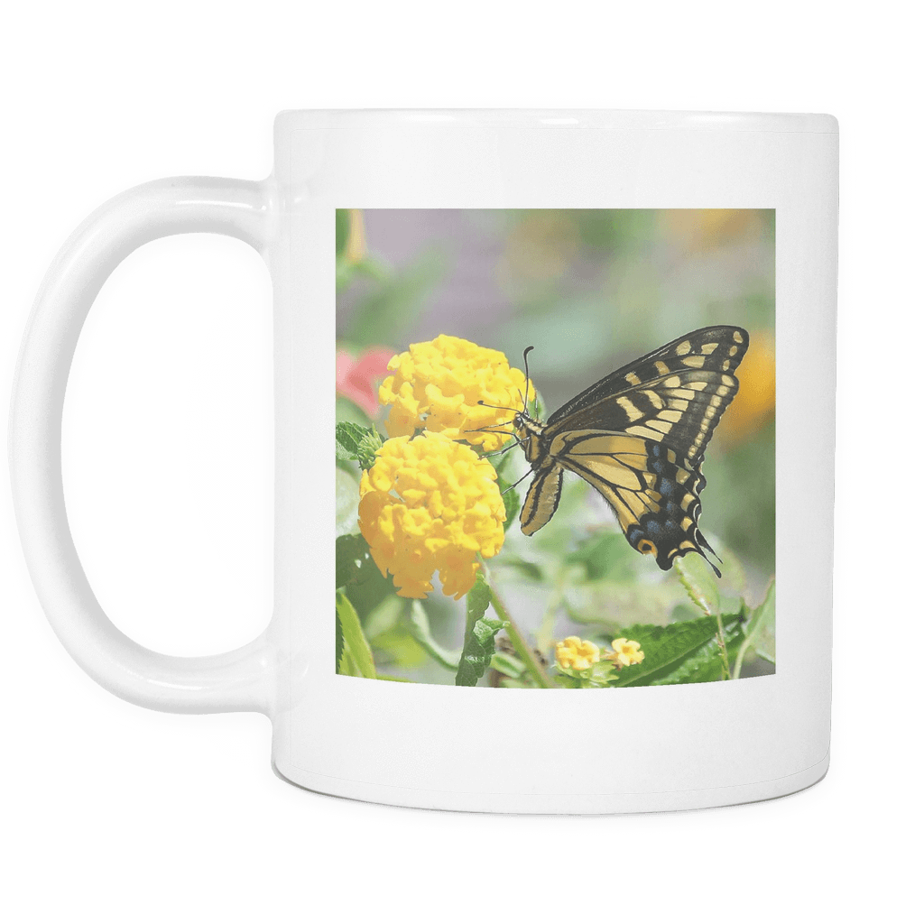 Yellow Butterfly Tea Cup Or Coffee Mug, 11 Oz Ceramic - Monarch Butterfly (1024x1024), Png Download