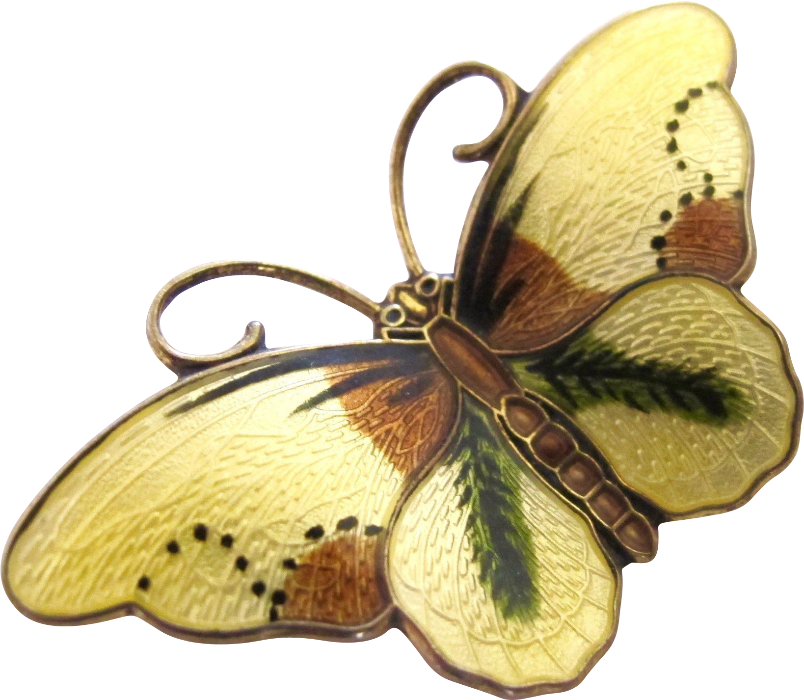 Vintage Hroar Prydz Norway Yellow Butterfly Pin - Brooch (1637x1637), Png Download