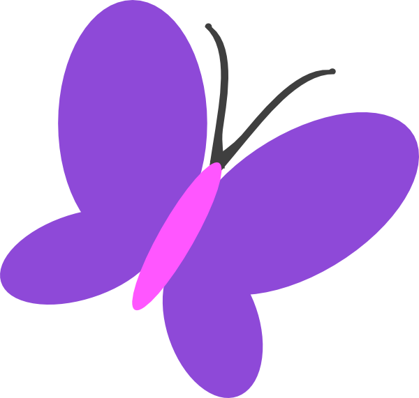 Purple Butterfly Flip Clip Art - Pink And Purple Butterfly Clip Art (600x571), Png Download