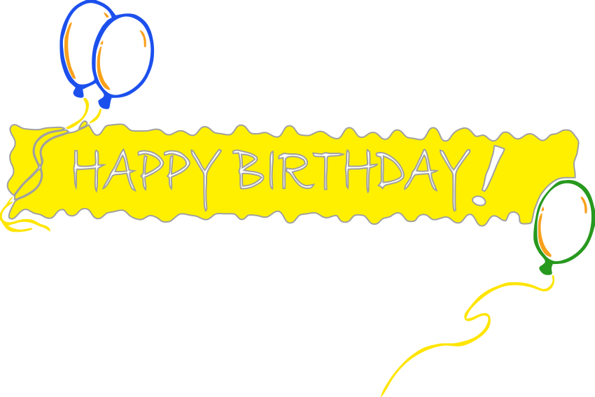 Happy Birthday Banner Png Pic - Happy Birthday Banner Png Transparent (850x567), Png Download