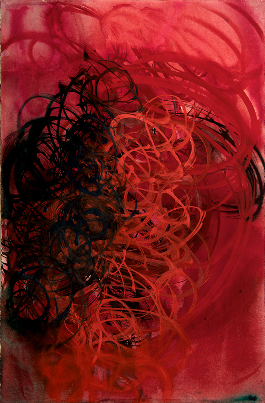Tango Red, 2016, Watercolor On Paper, 23" X 15" - Modern Art (1050x806), Png Download