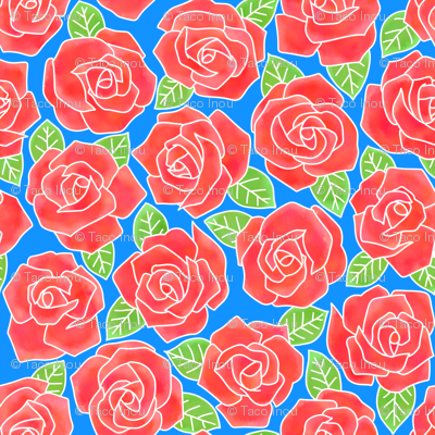 Dense Rose Watercolor Red - Garden Roses (400x400), Png Download