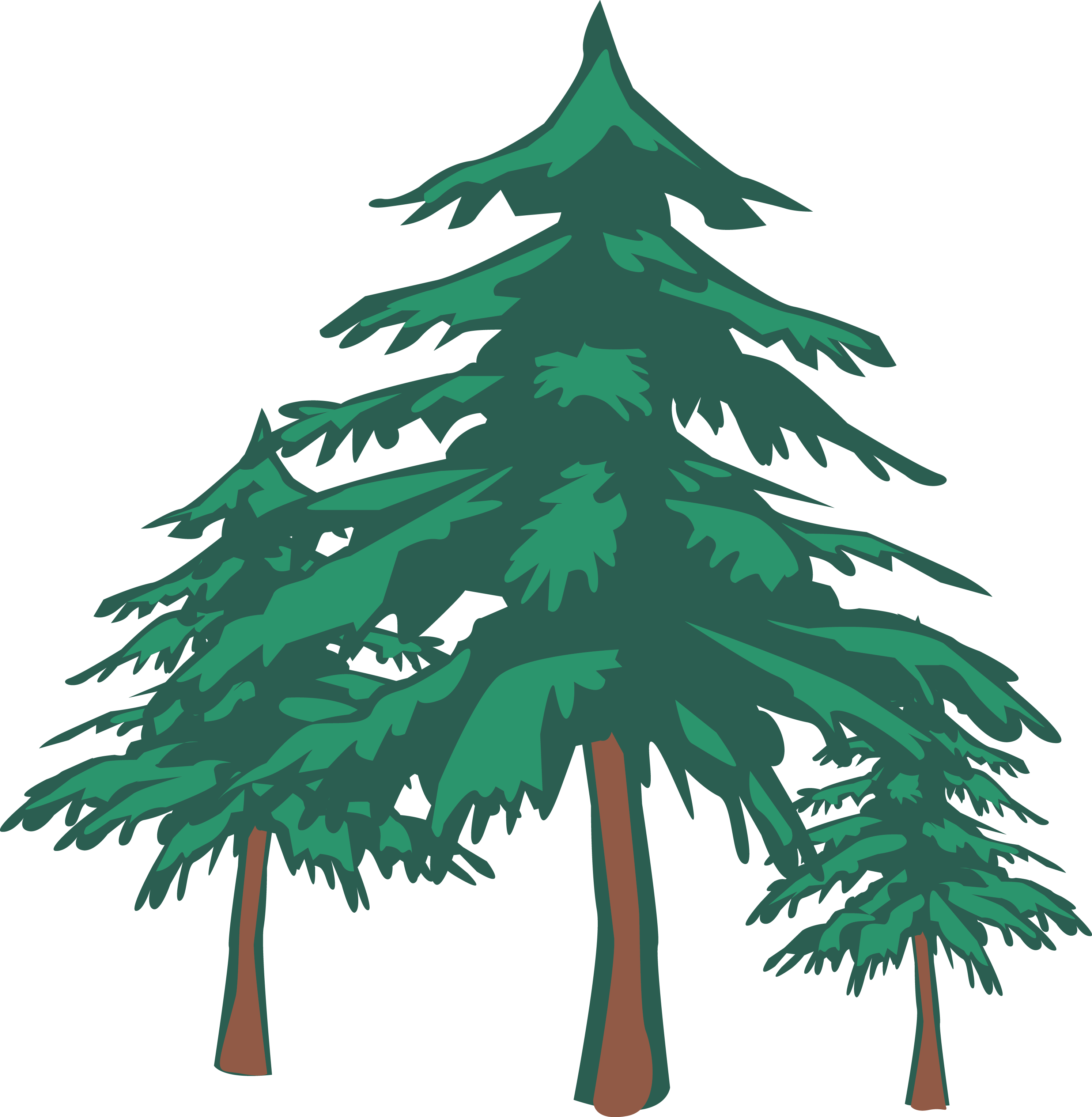 Modern Green Tree 28 Shower Curtain (2987x3056), Png Download