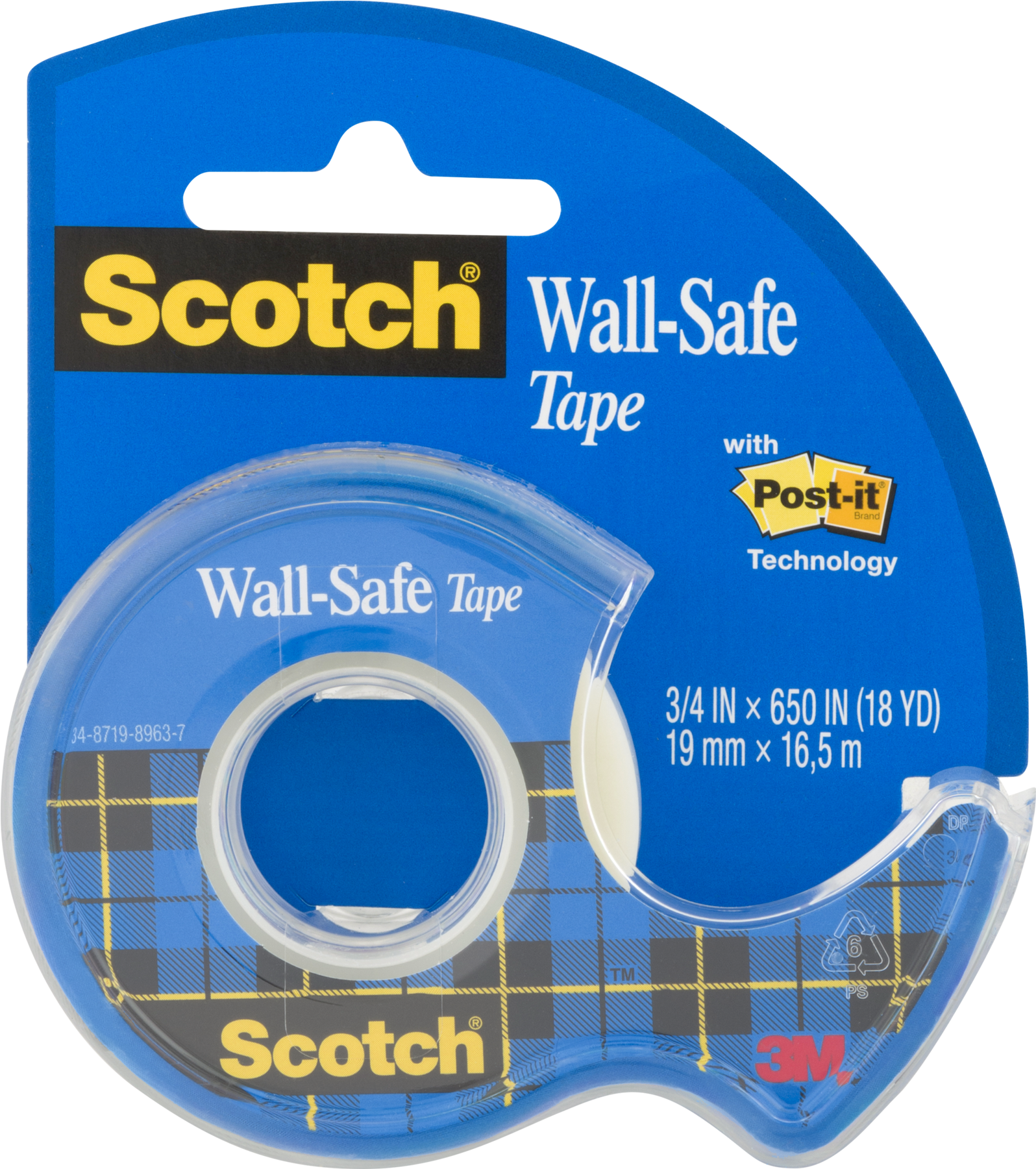 3m 25 Crystal Clear Tape 3/4" X 650" (1800x1800), Png Download
