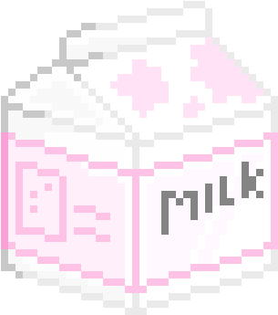 Grunge, Kawaii, Overlay, Png, Transparent - Pixel Milk (352x359), Png Download