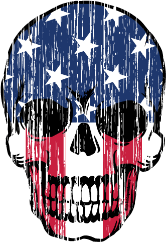 Grunge Patriotic Skull Decal - Patriotic Skull (600x600), Png Download