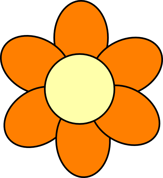 Orange Flower Clipart (552x600), Png Download