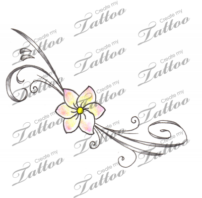 Marketplace Tattoo Freesia Flower & Swirls Tattoo - Dont Tread On Me Words Tattoo (400x400), Png Download