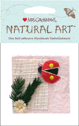 Ladybug With Flower Sticker - Mrs. Grossman's Natural Art Stickers-fall Sprig (288x441), Png Download