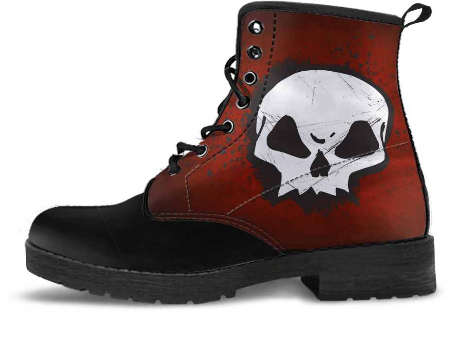 Skull Obsession Red & Black Skull Boots - Tats I Love My Unicorns Aligned Boots - Men & Women (992x765), Png Download