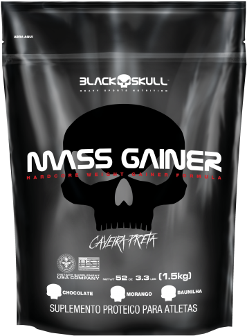 Mass Gainer 1,5kg - Mass Gainer 3kg Black Skull (500x500), Png Download
