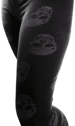 Black Skull Leggings, Cotton Legging, Low Rise Leggings-spooky - Leggings (288x480), Png Download