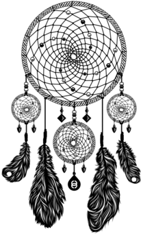 Dreamcatcher - Dreamcatcher Black And White (674x518), Png Download