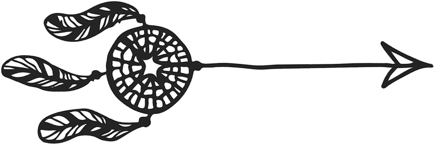 Arrow With Dreamcatcher Rubber Stamp - Rubber Stamping (894x300), Png Download