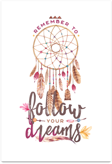 Poster Dreamcatcher Boho De Klíssia Lessana - Aquarell Dreamcatcher Boho Rosa Kakifarbiges Postkarte (800x800), Png Download
