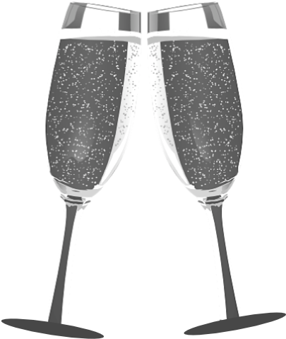 Champagne Clip Art - Silver Champagne Glasses Clipart (450x596), Png Download