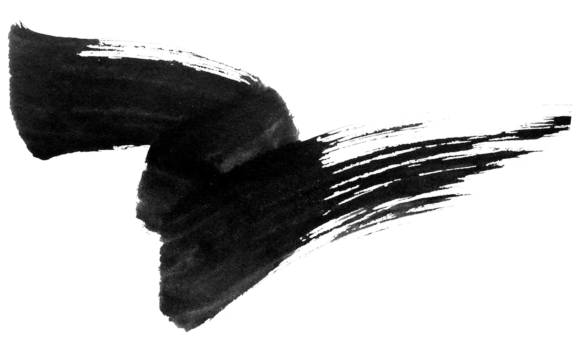 Ink Paintbrush Transprent Free - Long Brush Stroke Png Transparent (2000x1218), Png Download