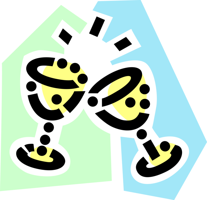 Vector Illustration Of Champagne Glasses Alcohol Drink - Illustration (722x700), Png Download