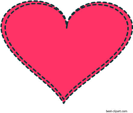 Stritched Pink Heart, Free Clipart - Stitched Heart Clipart (450x450), Png Download